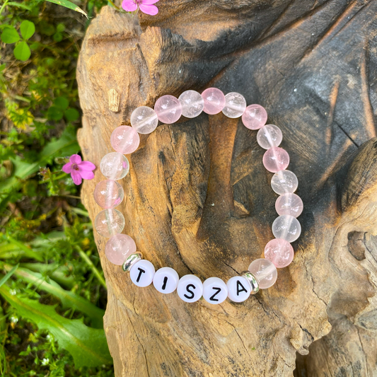 TISZA halvány rózsaszín ásvány karkötő