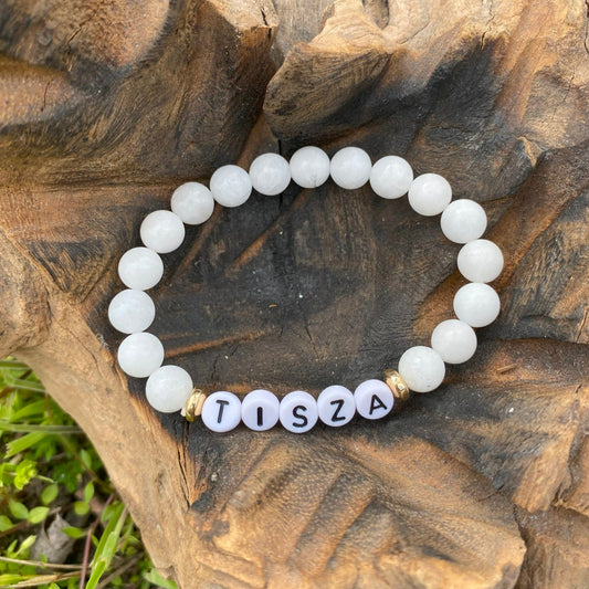 TISZA fehér ásvány karkötő
