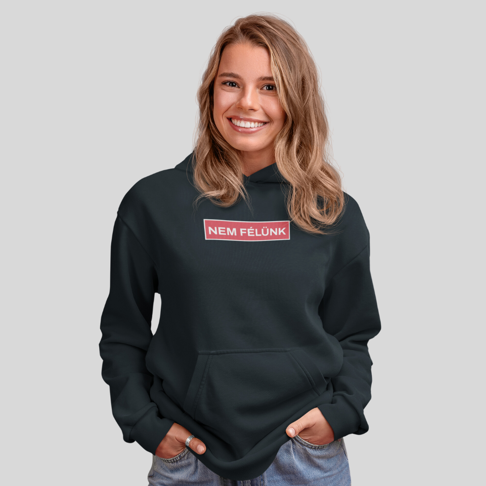 TISZA kapucnis pulóver - NEM FÉLÜNK box logo