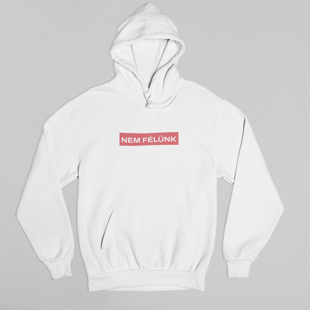 TISZA kapucnis pulóver - NEM FÉLÜNK box logo