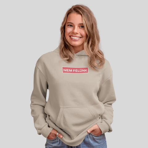 TISZA kapucnis pulóver - NEM FÉLÜNK box logo